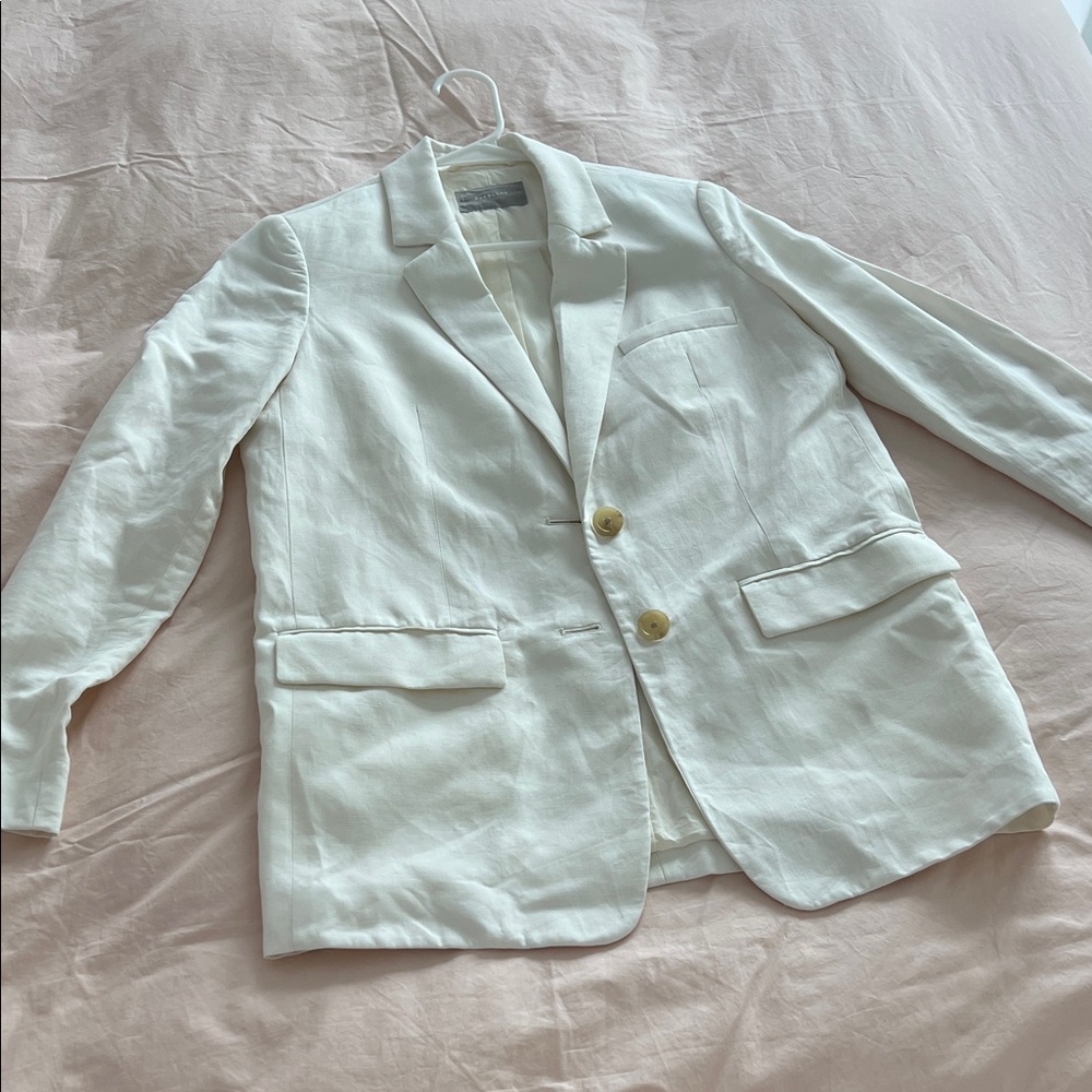 Everlane Cream Linen and Cotton Blazer